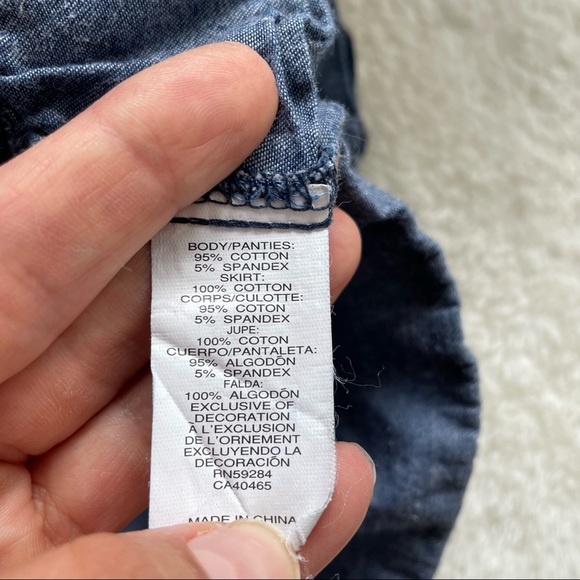 🔶2/$10🔶 4T Adorable Dress Stripes and Denim ruffles - Picture 4 of 5